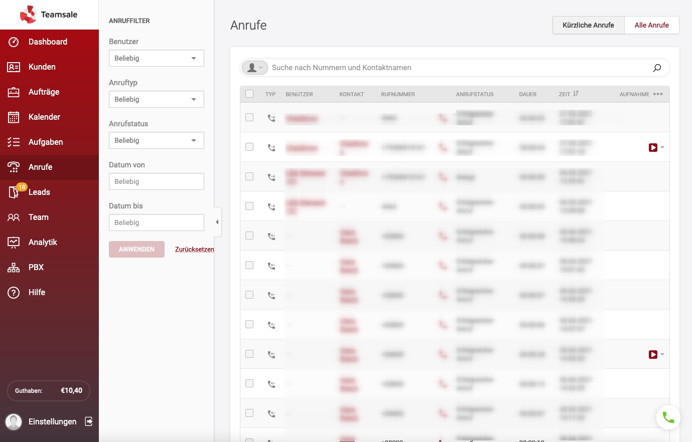 Teamsale CRM Tasks