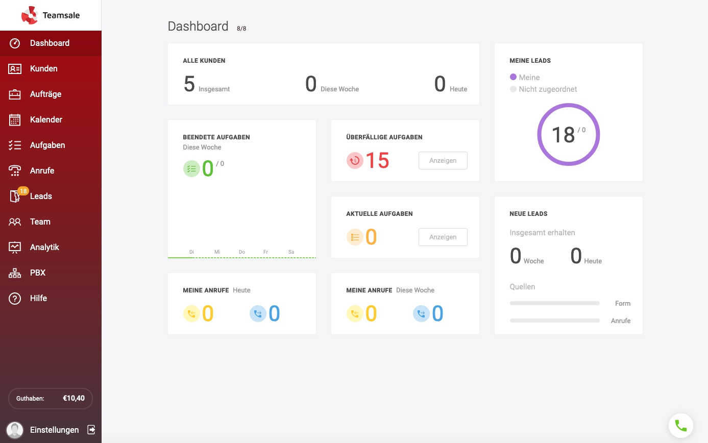 Teamsale CRM Tasks