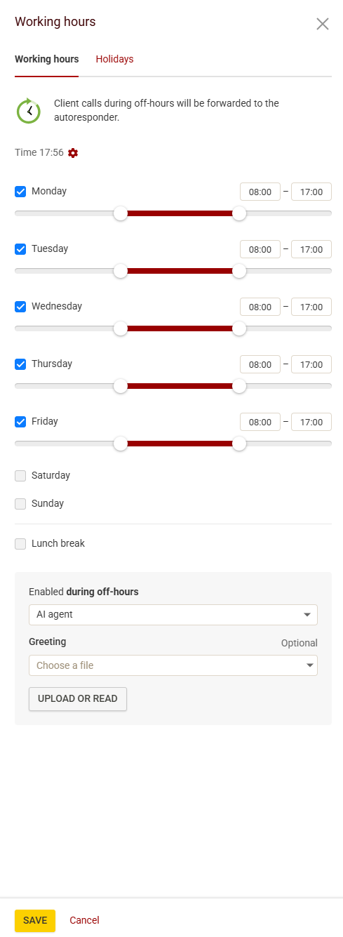 Working hours