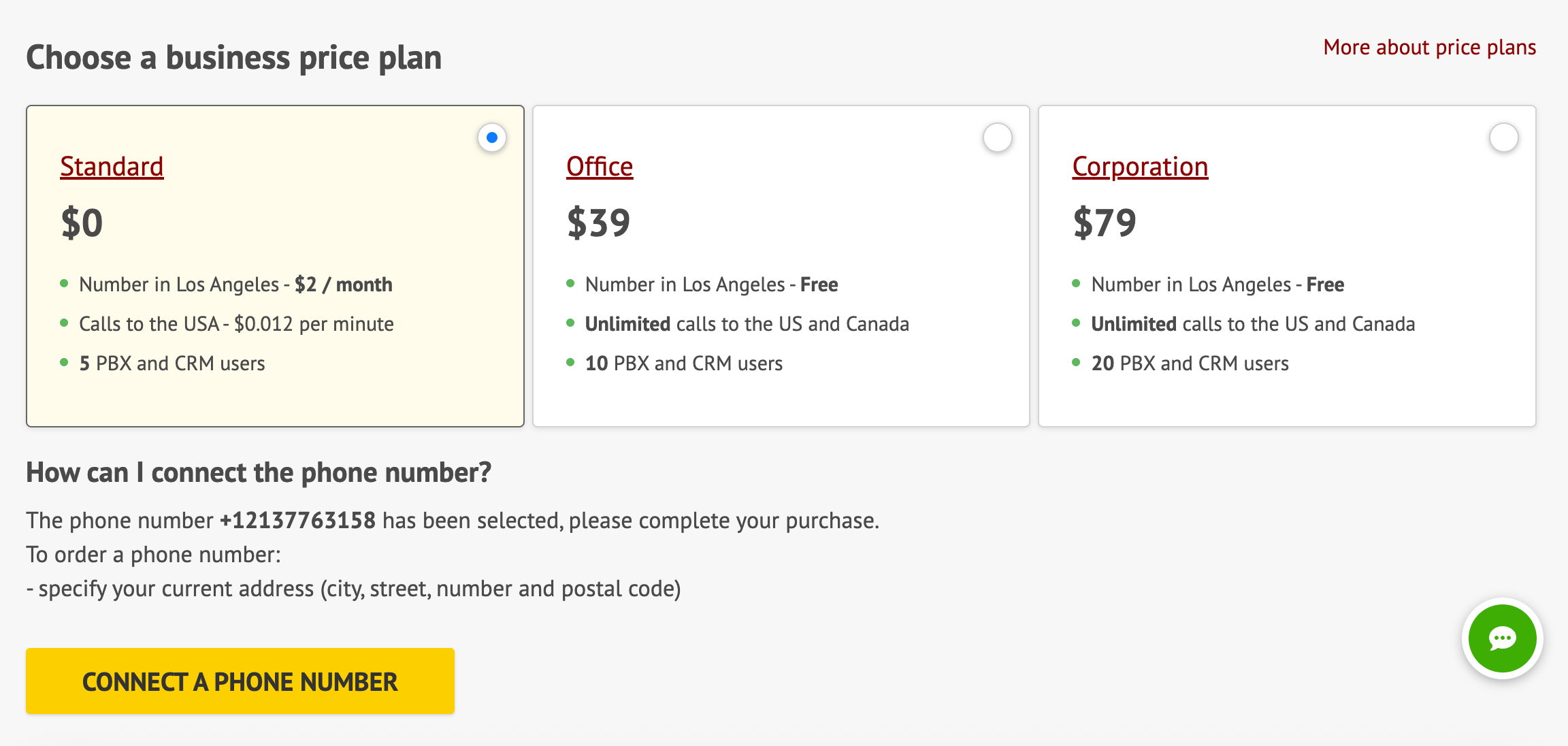 213 phone number price plans