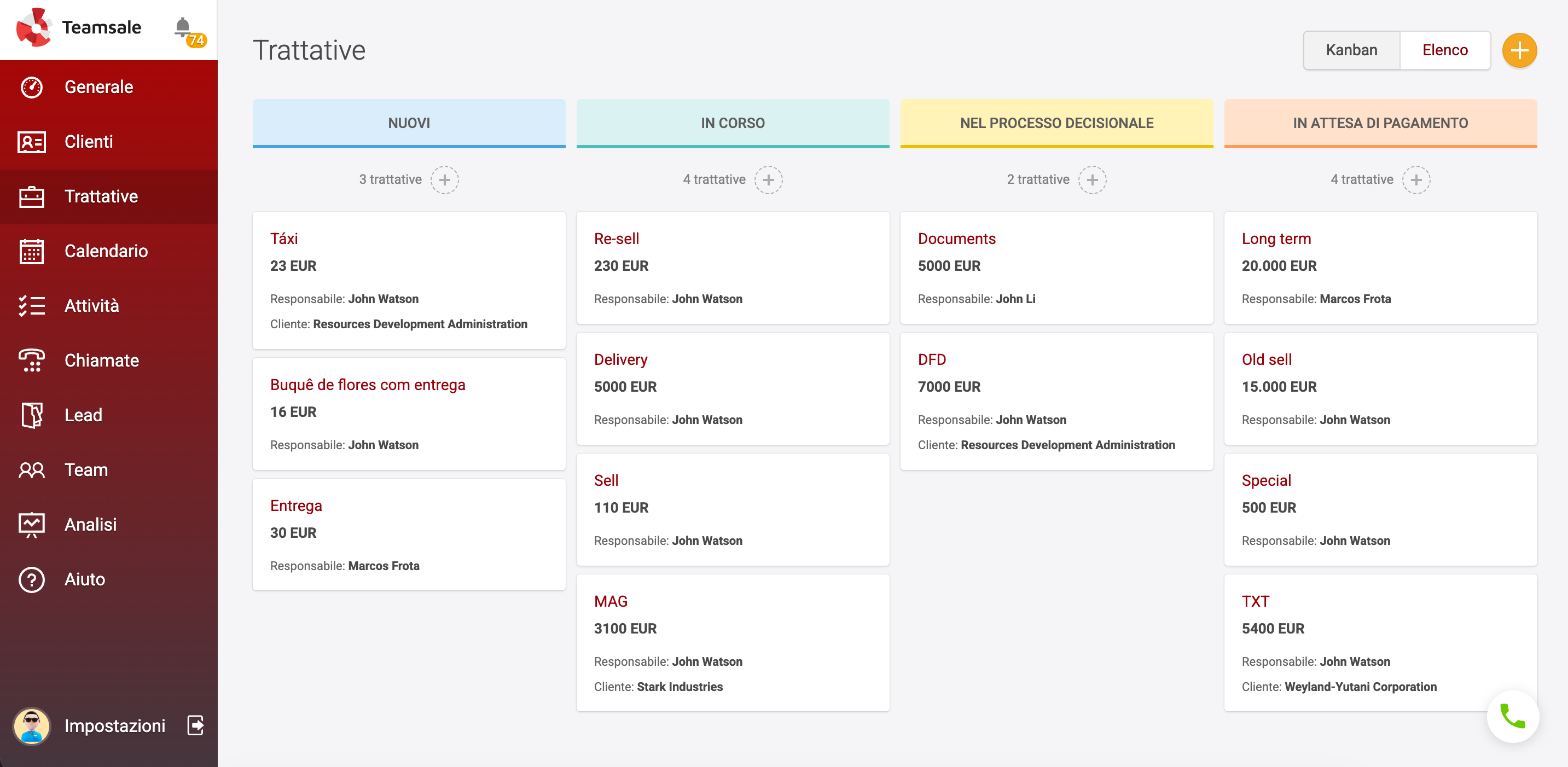 Trattative Teamsale CRM