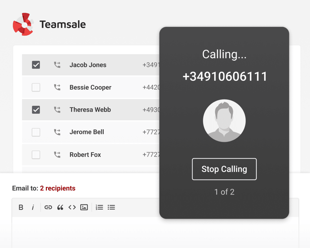 Teamsale CRM автодозвон