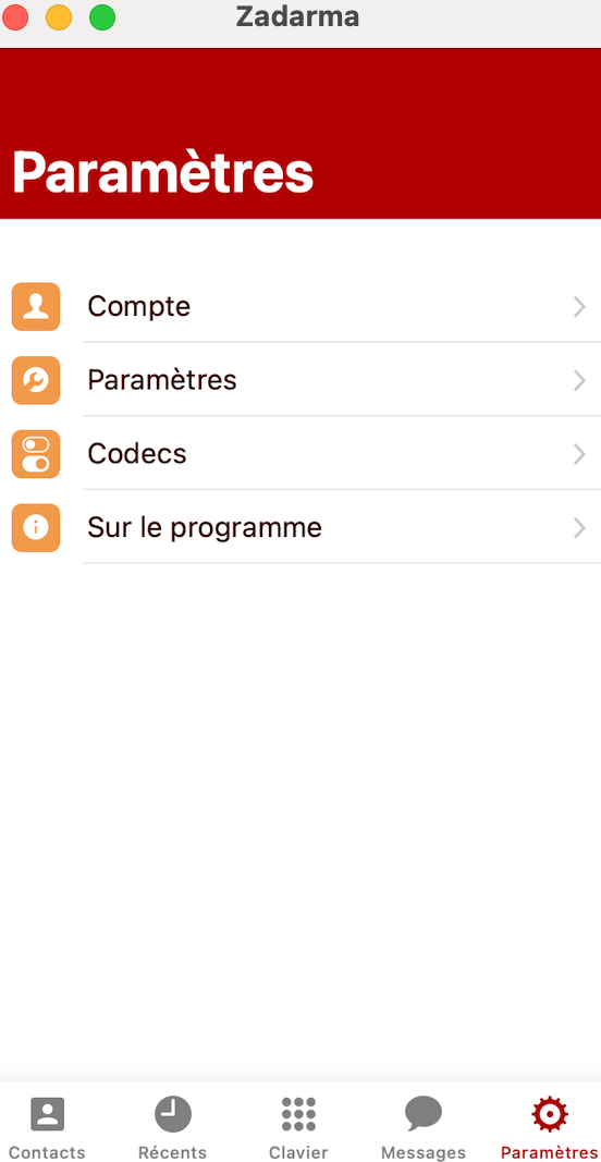 Paramètres