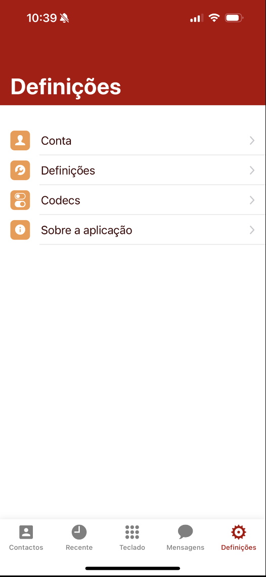  Zadarma para iOS ajustes