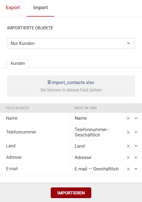 Kundenimport