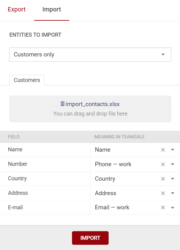 Client import