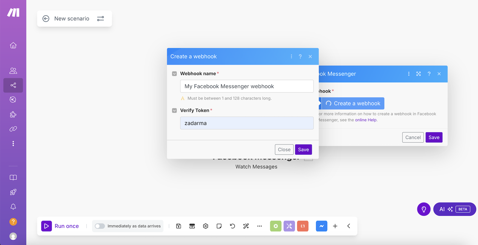 Create webhook