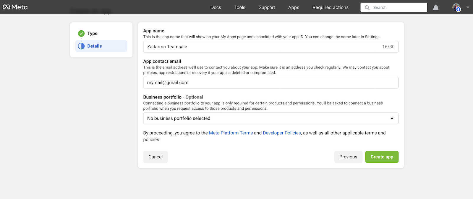 Create app