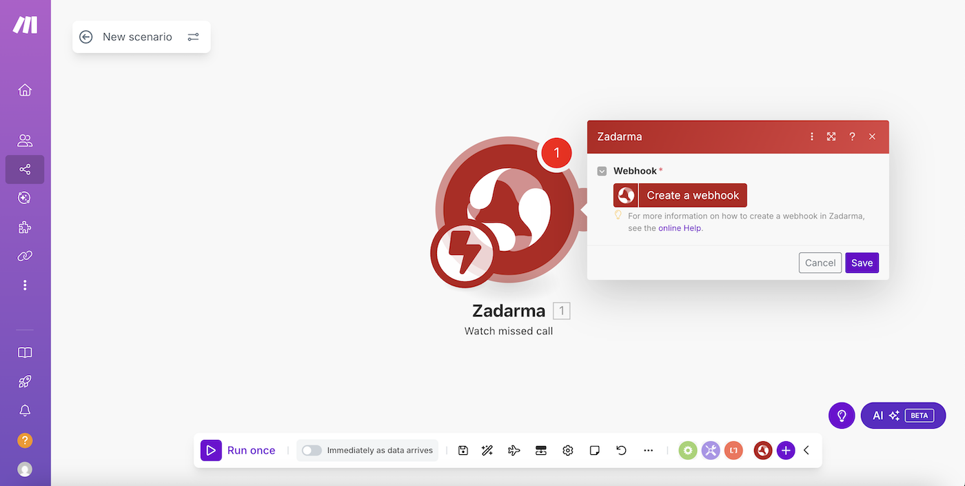 Create webhook