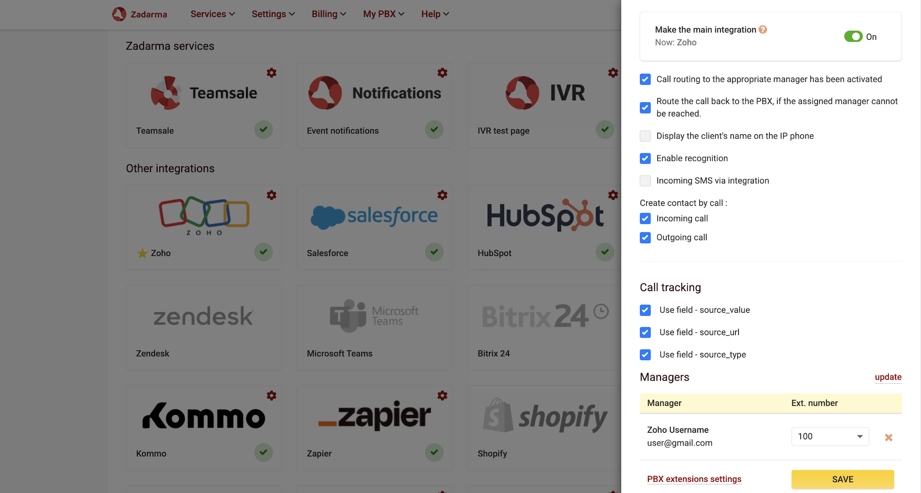 Assign extensions