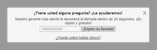 Widget de devolución de llamada