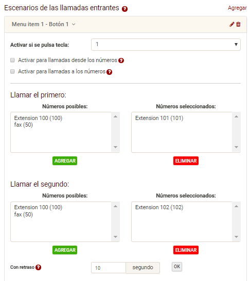 Configuración de llamadas entrantes en Centralita virtual de Zadarma