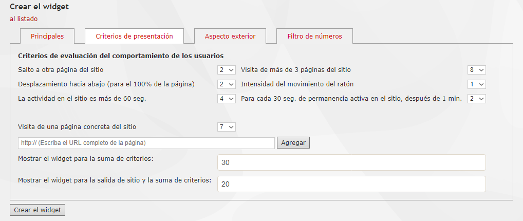 Configuración del widget de devolución de llamada de Zadarma paso dos