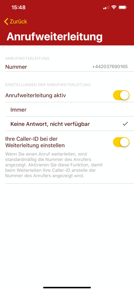 Bedingte Anrufweiterleitung Bedingte Anrufweiterleitung