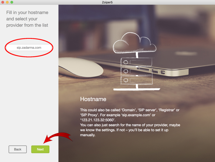 Zoiper para MacOS como configurar para usar Zadarma foto tres