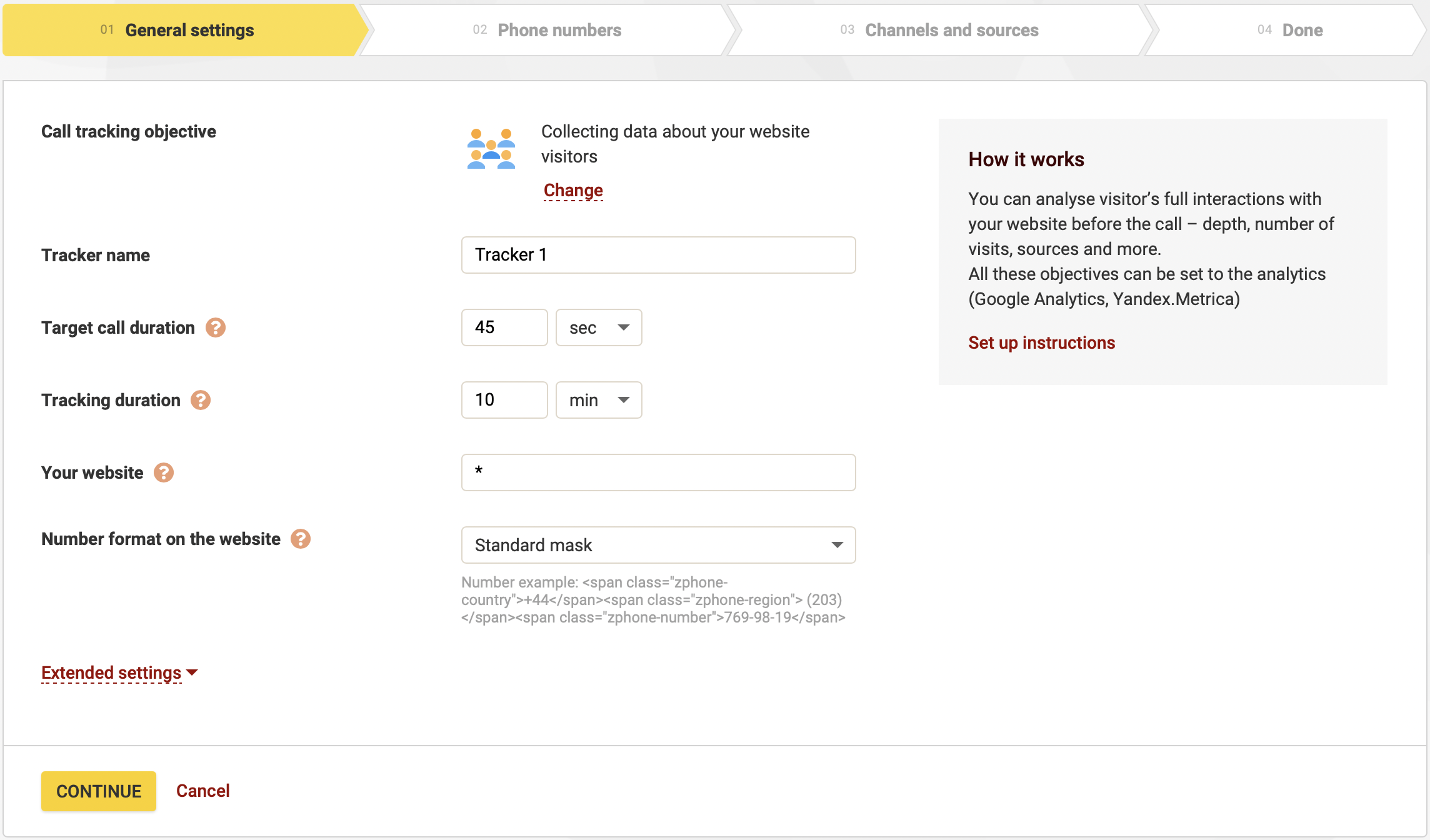 Dynamic Call tracking